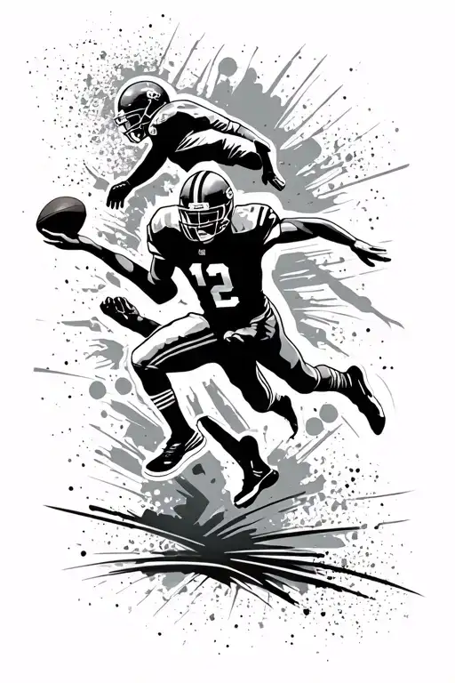 Football Silhouettes Playing