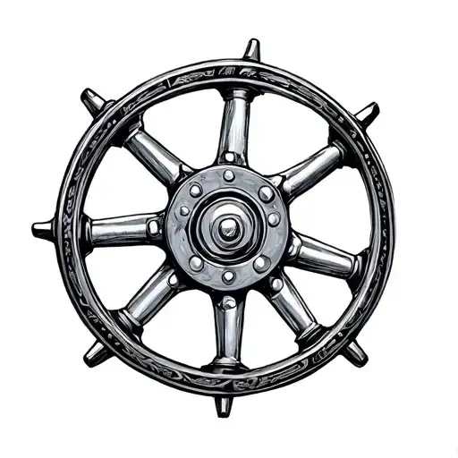 Hand Sketch Rudder Wheel