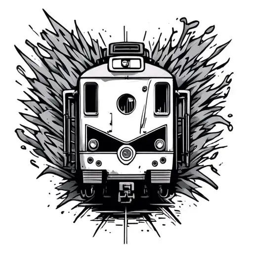 A Train With Graffiti Style Mural Names
