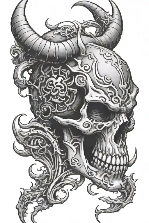 Angry Horned Skull