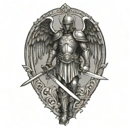 Saint Micheal With Armor Holding A Sword