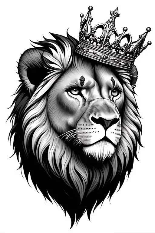 Young Lion Wearing Crown