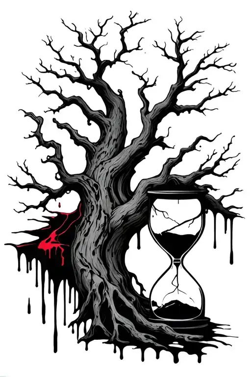 Dess Trees And Hourglass Of Blood Dripping