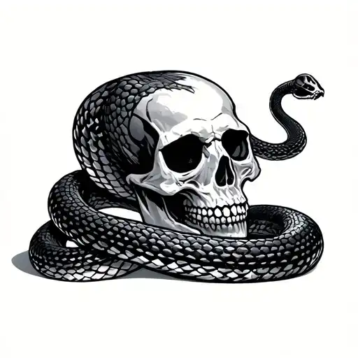 Snake And Skull