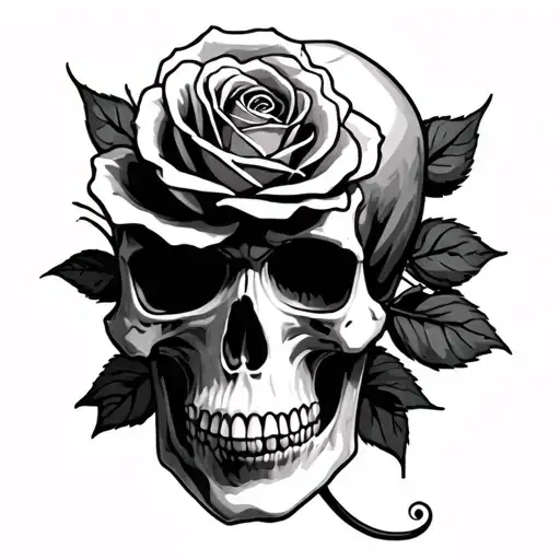 Skull And Rose