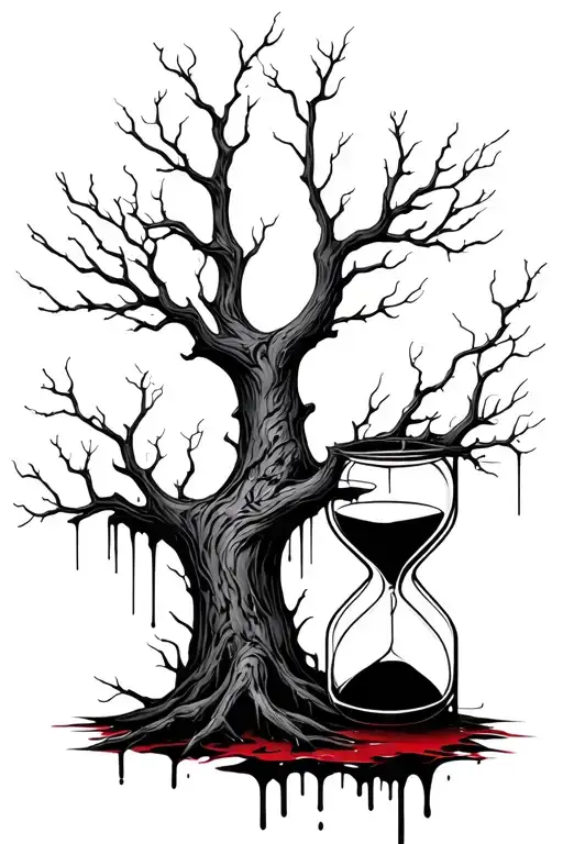 Dess Trees And Hourglass Of Blood Dripping