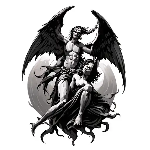 Demons And Angels Fighting