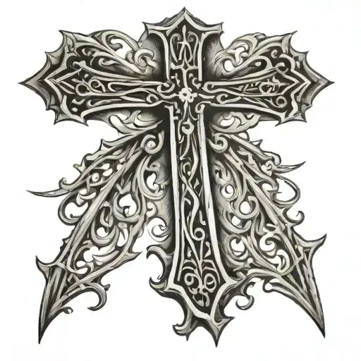 Freehand Drawn Overexposed Cross