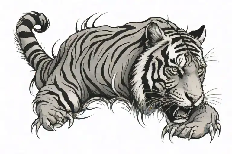 Claw Marks With Tiger Face