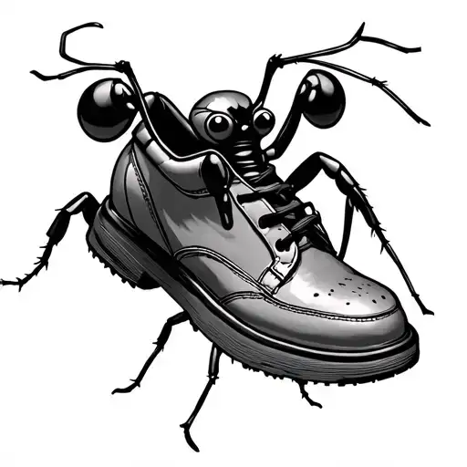 Ant Holdin A Shoe To Not Step On It