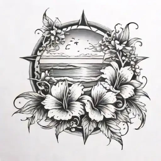 Beach With Flowers Intertwined