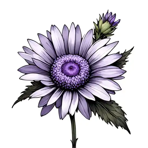 Violet And Aster Flower