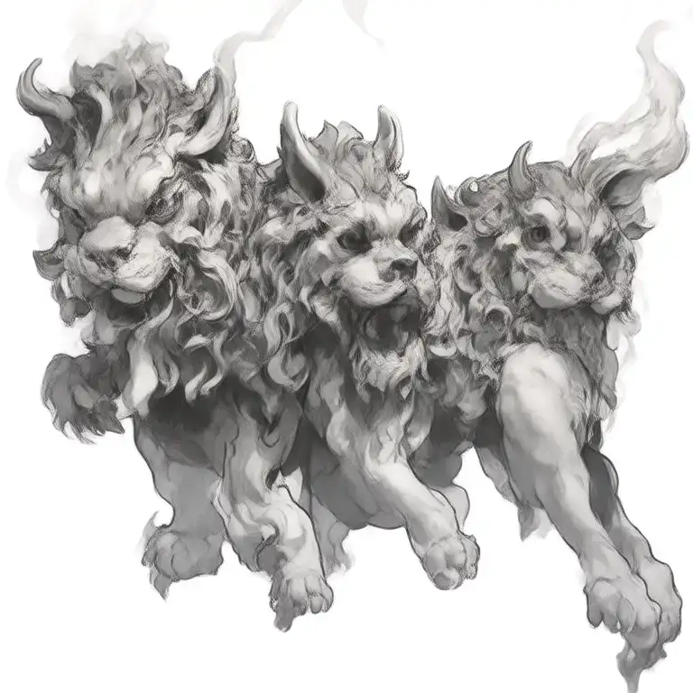 Two Foo Dogs With Smoke