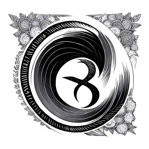 Double Geometric Circle Around Raido Rune Tattoo Minimalist For Under Ear