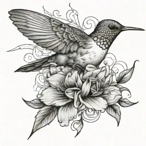 Wrap Around Forearm December Birth Flowers And Humming Bird