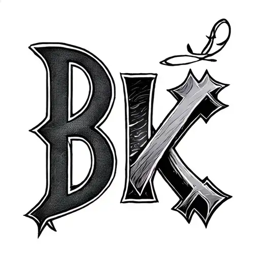 A Minimalist Wrist Bracelet Tattoo With Initials Bk And A Cross