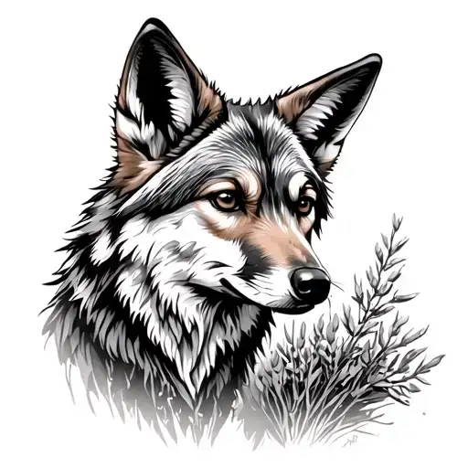 Coyote In Sage Brush