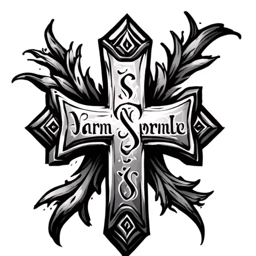 Cross Tattoo With Name