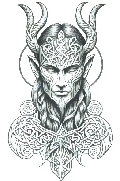Norse Loki God Knotwork Design Inspired