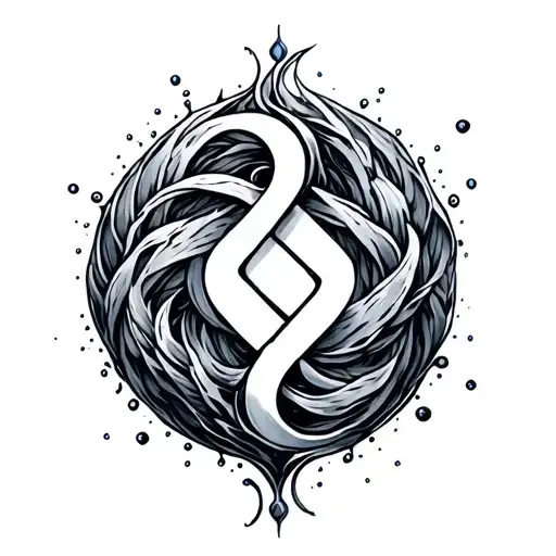 Sigma Symbol Intertwined With Water Element And Spirituality