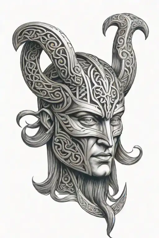 Loki Mask Norse Knotwork