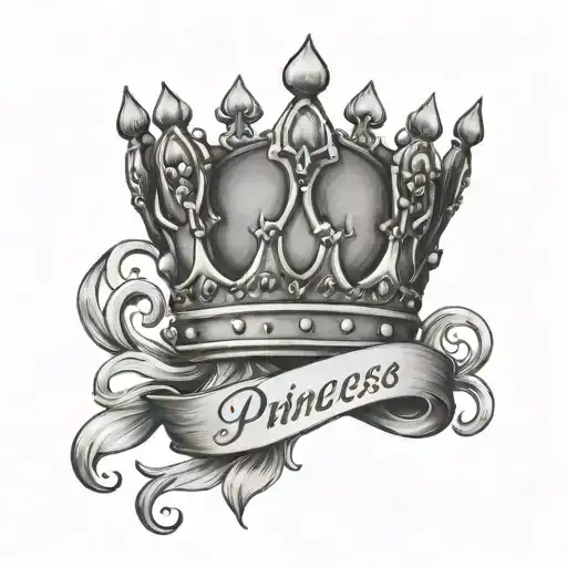 Name With Princess Crown Hanging