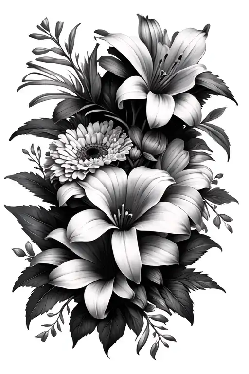 Lillies And Gerberas