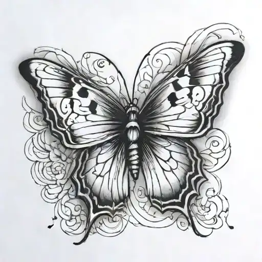 Butterfly With Melanie And 11-08-18 On Forearm