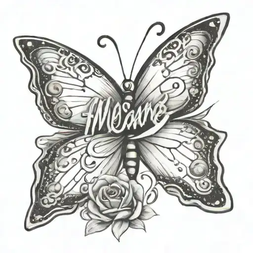 Butterfly With The Name Melanie And The Date 11-08-18 On Forearm Sleeve