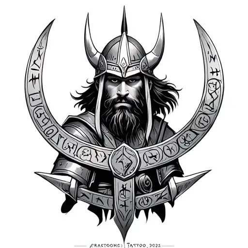 Viking Warrior With Runes