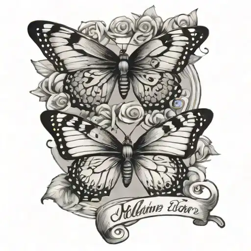 Butterflies Around The Name Melanie And The Date 11-08-18