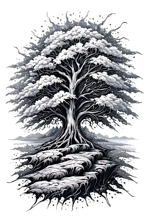 Inspirational With Words Of Affirmation And An Abstract Illustration Of Growth And The Journey