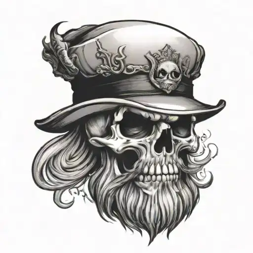 Skull With Beard Smoking Airbrush