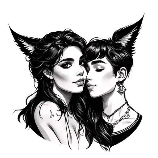 Shared Best Friends Tattoo Design