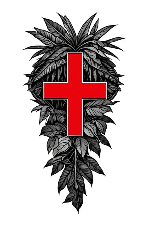 Red Cross Logo With Jungle Background