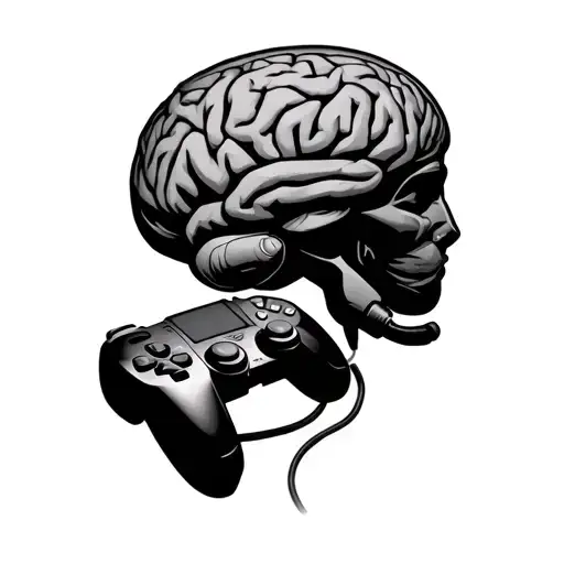 Gaming Console Controler Attached To The Brain