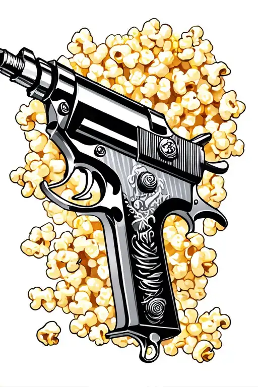 Tattoo Gun And Popcorn