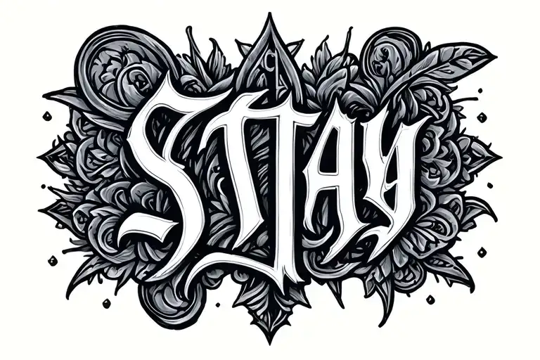 Stay White Inscription Written By Runes In Old Russian