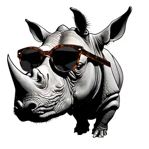 Rhinoceros Head Wearing Sunglasses