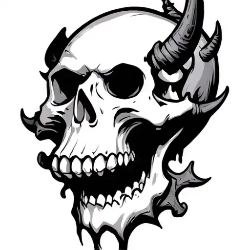 Cartoon Demon Skull