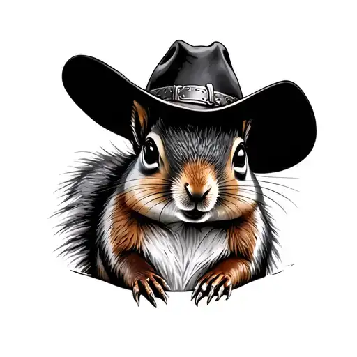 Squirrel Wearing Cowboy Hat