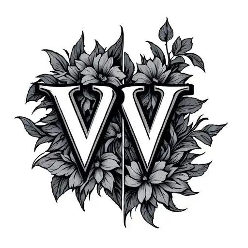 The Letters Ww Next To Eachother In Gothic Style