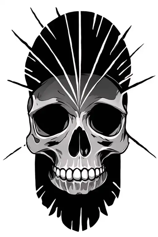 Skull And Sun Rays