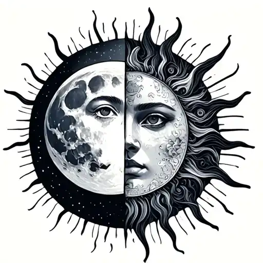 Moon And Sun Half
