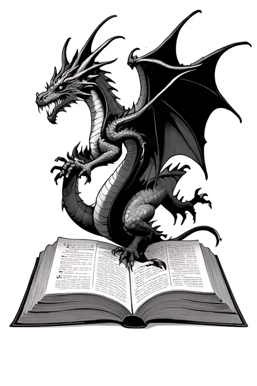 Dragon Flying Out Of An Open Book