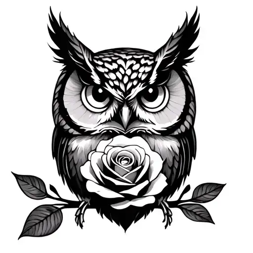 Owl And Rose