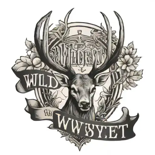 Antlers Words Underneath Saying Wldwest