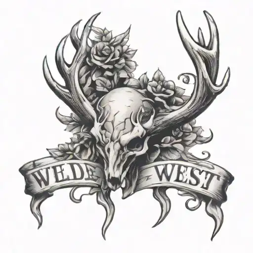 Antlers With Words Underneath Saying Wldwest