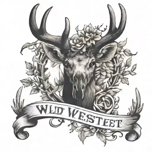 Antlers With Words Underneath Saying Wldwest