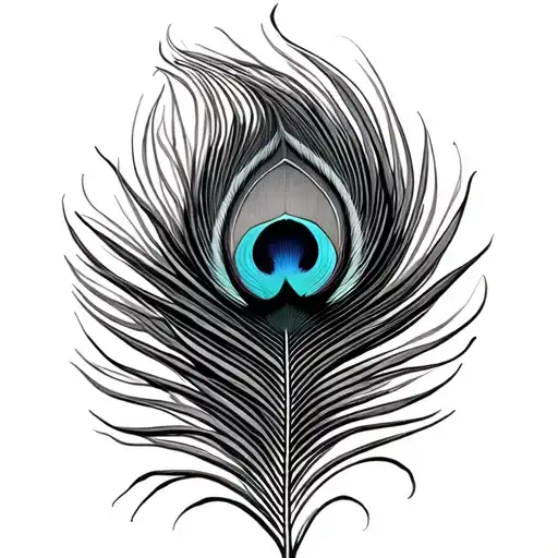 Peacock Feather Intertwined Within Phoenix
